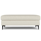 48" Cream And Black Fabric Cocktail Ottoman