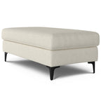 48" Cream And Black Fabric Cocktail Ottoman