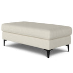 48" Cream And Black Fabric Cocktail Ottoman