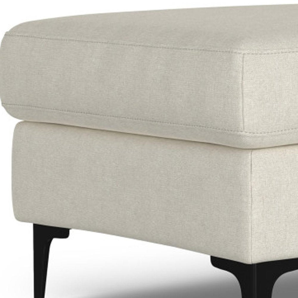 48" Cream And Black Fabric Cocktail Ottoman