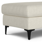 48" Cream And Black Fabric Cocktail Ottoman