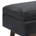 48" Brown Faux Leather Ottoman With Storage
