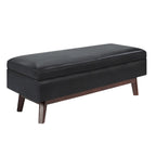 48" Brown Faux Leather Ottoman With Storage