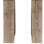 48" White and Natural Wood And Faux Marble Square Counter Height Bar Table