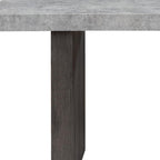 78" Gray and Dark Brown Faux Marble and Wood Double Pedestal Base Dining Table