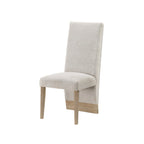 Set of Two Beige And Natural Upholstered And Wood Dining Side Chairs