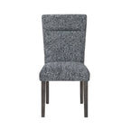 Set of Two Gray And Brown Upholstered And Wood Dining Side Chairs