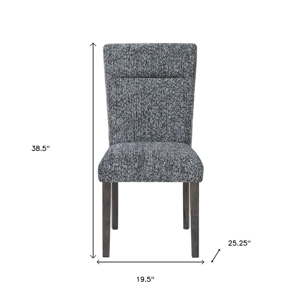 Set of Two Gray And Brown Upholstered And Wood Dining Side Chairs