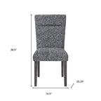 Set of Two Gray And Brown Upholstered And Wood Dining Side Chairs