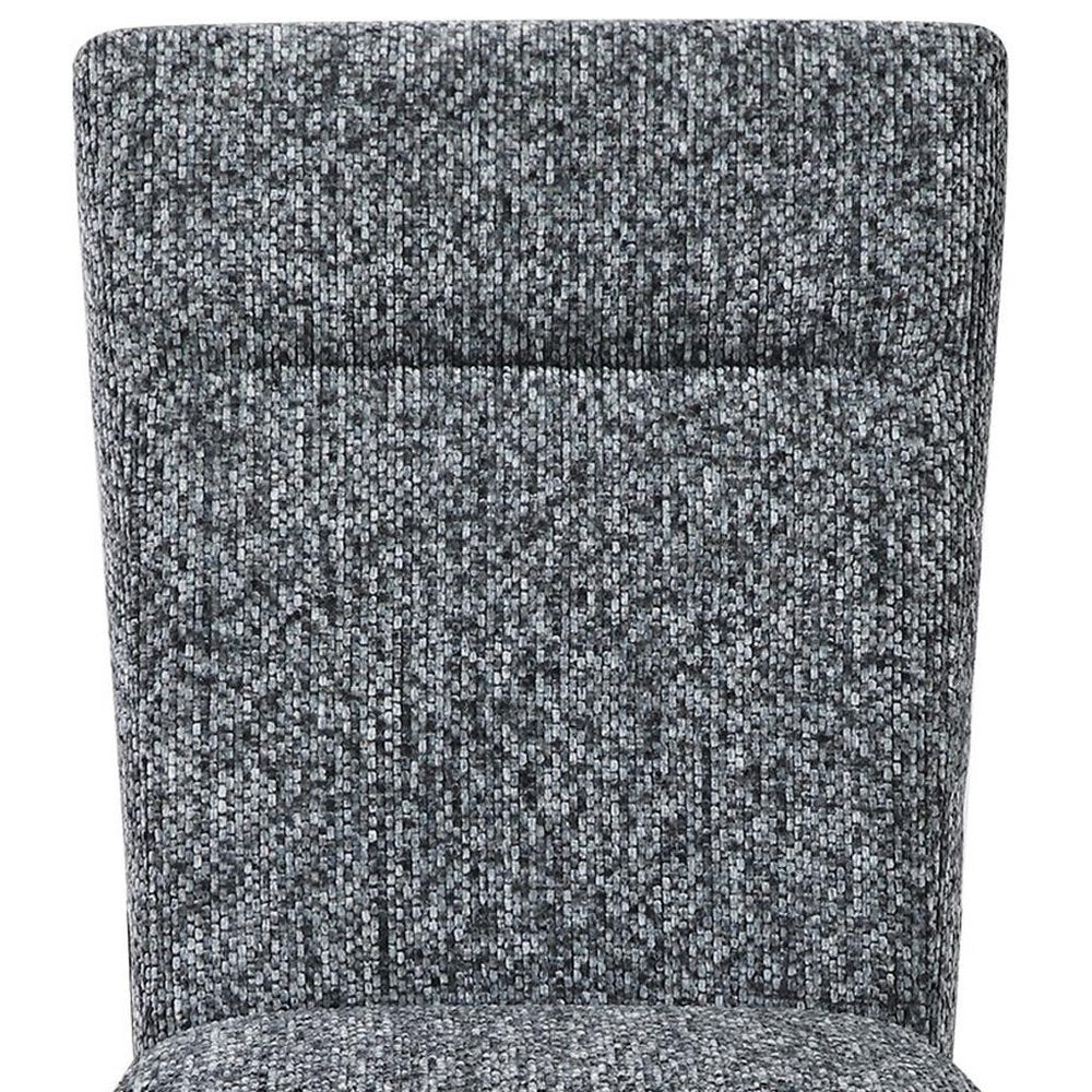 Set of Two Gray And Brown Upholstered And Wood Dining Side Chairs