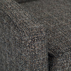 50" Dark Gray and Brown Fabric and Wood Upholstered Bench