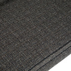 50" Dark Gray and Brown Fabric and Wood Upholstered Bench