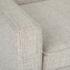 50" Dark Gray and Brown Fabric and Wood Upholstered Bench