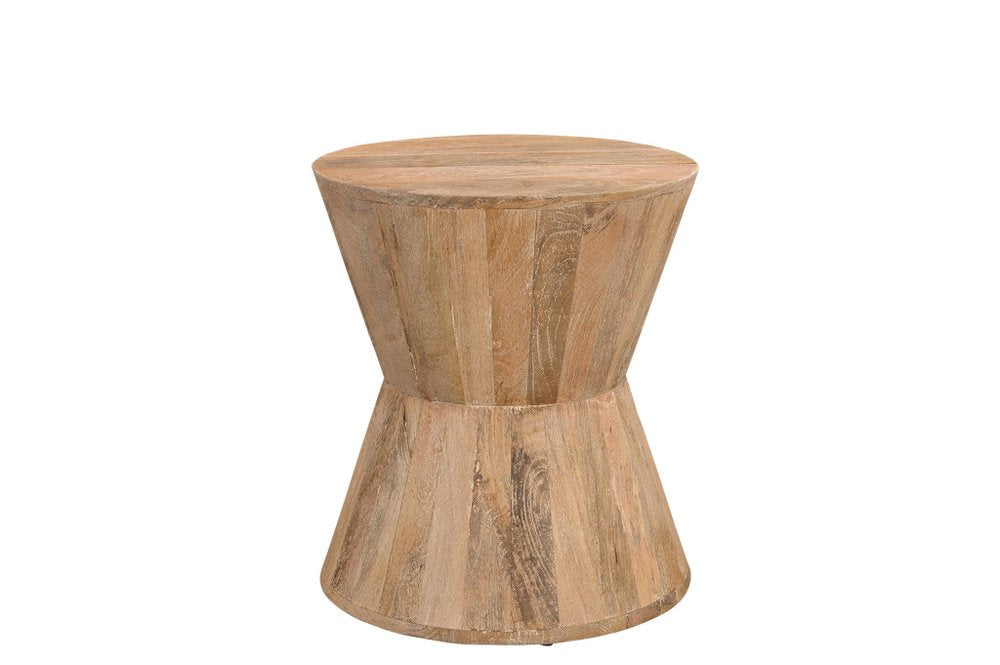 Set of Three Brown Solid Wood Round Solid Furniture Set