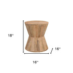 Set of Three Brown Solid Wood Round Solid Furniture Set