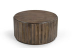 Set of Two Dark Brown Solid Wood Round Solid Furniture Set