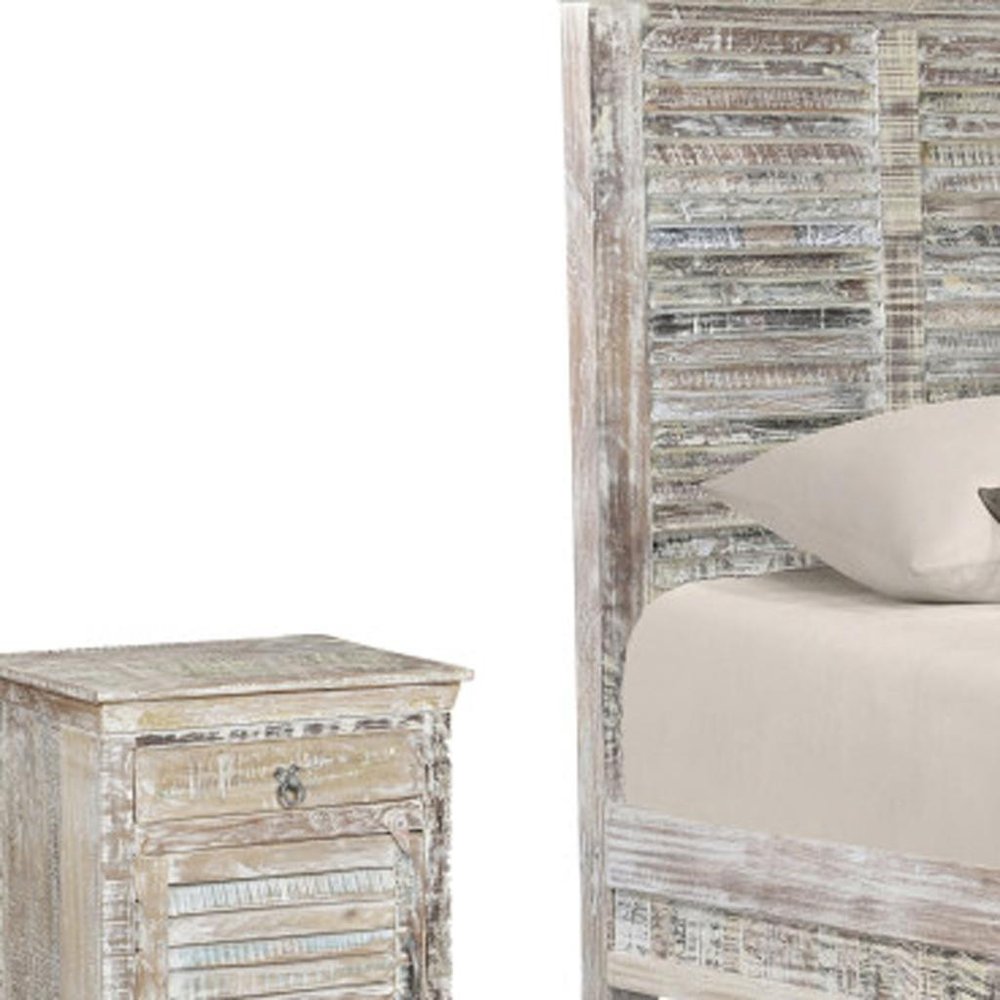 Three Piece White Solid Wood Bedroom Set