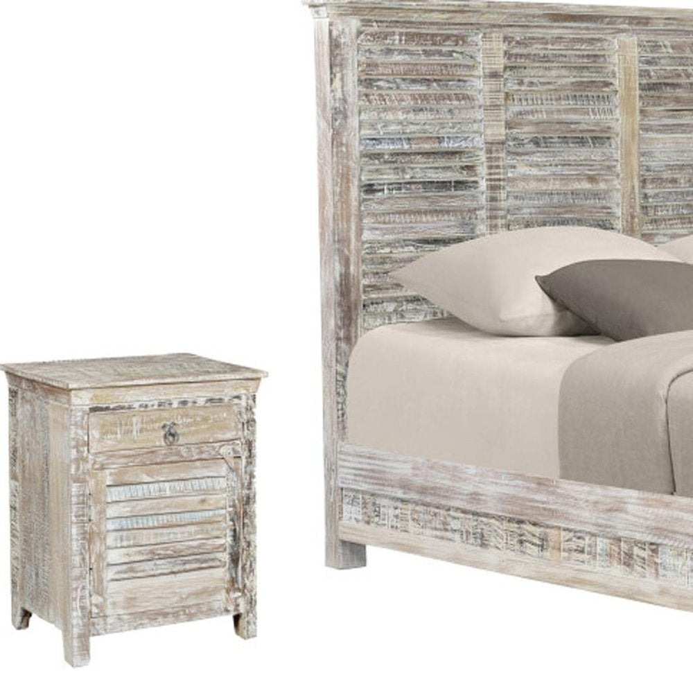 Three Piece White Solid Wood Bedroom Set