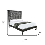 Three Piece Black Solid Wood Bedroom Set
