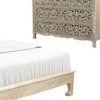 Three Piece Gray Solid Wood Bedroom Set