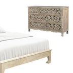 Three Piece Gray Solid Wood Bedroom Set