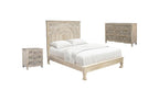 Three Piece Gray Solid Wood Bedroom Set