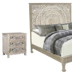 Three Piece Gray Solid Wood Bedroom Set