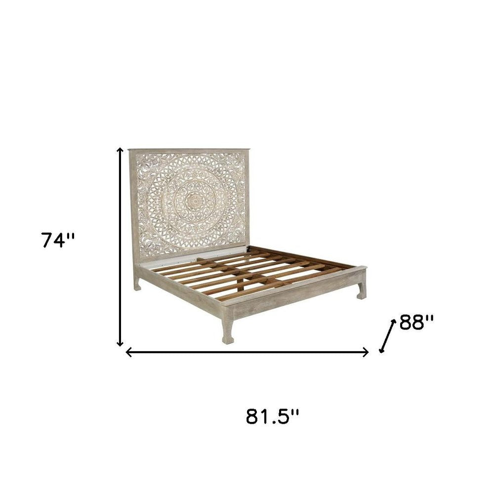 Three Piece Gray Solid Wood Bedroom Set