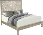 Three Piece Gray Solid Wood Bedroom Set