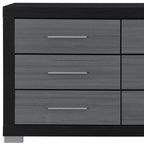 63" Black And Gray Wood Six Drawer Double Dresser