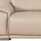 107" Black Top Grain Leather Reclining USB Sofa