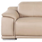 107" Black Top Grain Leather Reclining USB Sofa