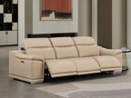 107" Black Top Grain Leather Reclining USB Sofa