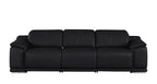 107" Black Top Grain Leather Reclining USB Sofa