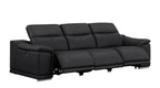 107" Black Top Grain Leather Reclining USB Sofa