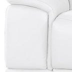 134" Beige Top Grain Leather Reclining USB and Wireless Charger Sofa And Storage