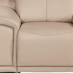 48" Beige Genuine Leather Power Wall Hugger Recliner With USB
