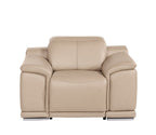48" Beige Genuine Leather Power Wall Hugger Recliner With USB