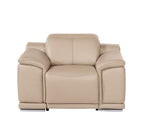 48" Beige Genuine Leather Power Wall Hugger Recliner With USB