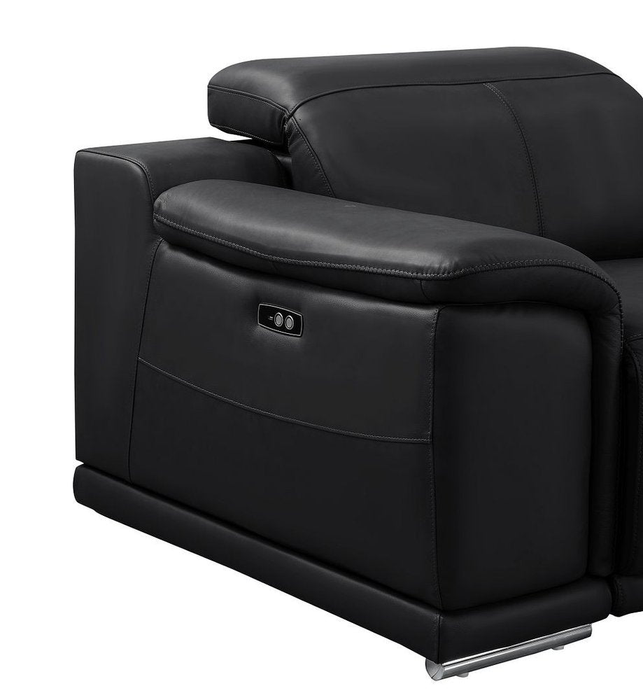 48" Beige Genuine Leather Power Wall Hugger Recliner With USB