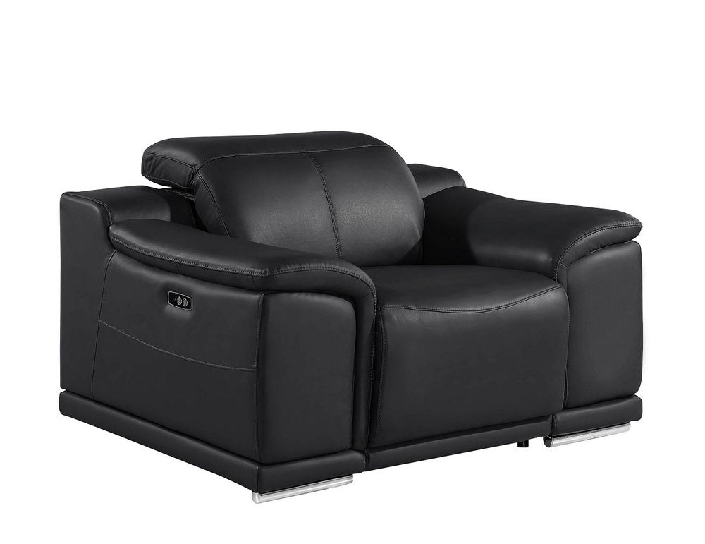 48" Beige Genuine Leather Power Wall Hugger Recliner With USB