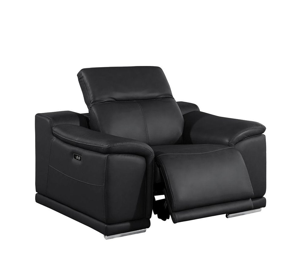 48" Beige Genuine Leather Power Wall Hugger Recliner With USB