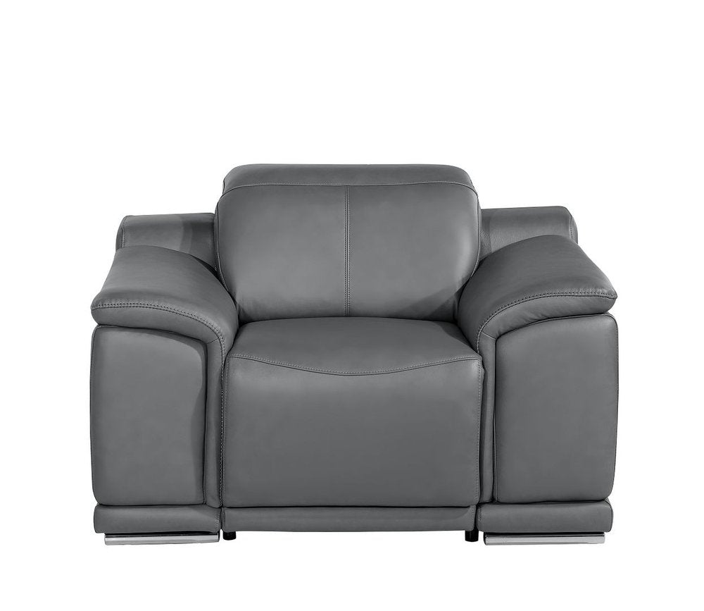48" Beige Genuine Leather Power Wall Hugger Recliner With USB