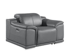 48" Beige Genuine Leather Power Wall Hugger Recliner With USB