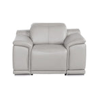 48" Beige Genuine Leather Power Wall Hugger Recliner With USB
