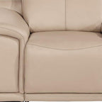48" Beige Genuine Leather Power Wall Hugger Recliner With USB