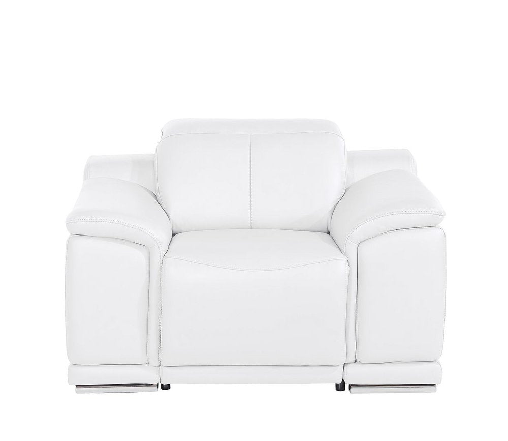 48" Beige Genuine Leather Power Wall Hugger Recliner With USB