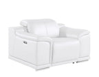 48" Beige Genuine Leather Power Wall Hugger Recliner With USB
