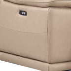 Two Piece Beige Genuine Leather Four Person Seating Set