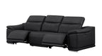 Two Piece Black Genuine Leather Four Person Seating Set